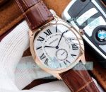 Swiss Replica Drive De Cartier Automatic Watch White Dial Rose Gold Bezel